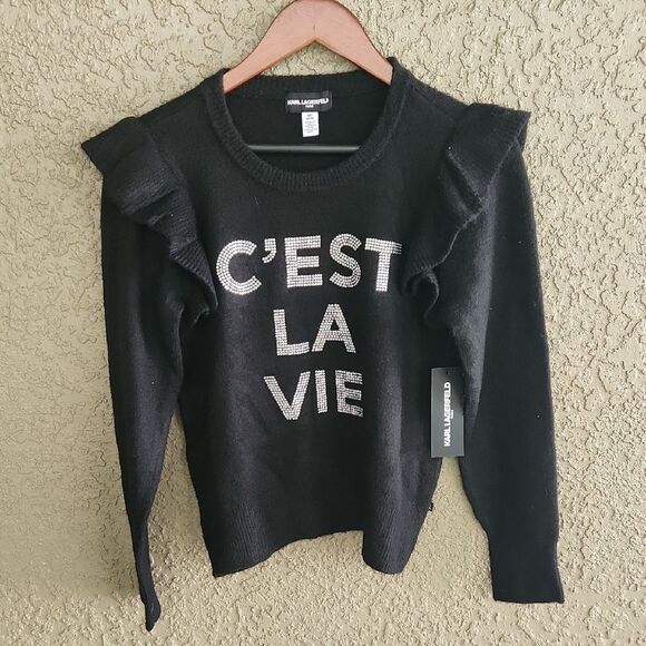 NWT Karl Lagerfeld C'est La Vie Sweater - Picture 2 of 7